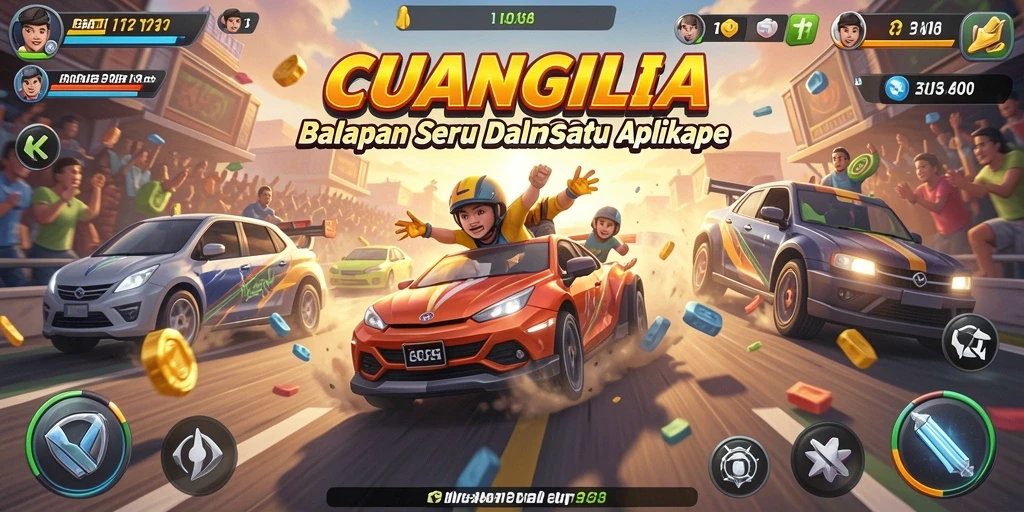 Tangkapan layar gameplay CUANGILA yang menampilkan adu balap mendebarkan.