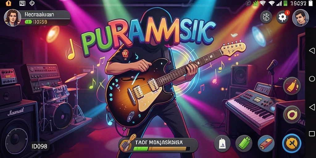 Tampilan gameplay dalam ID098 yang penuh warna dan dinamis.