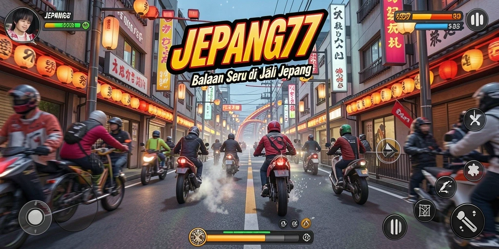 Gameplay menarik JEPANG77, memperlihatkan balapan seru di jalanan Jepang.