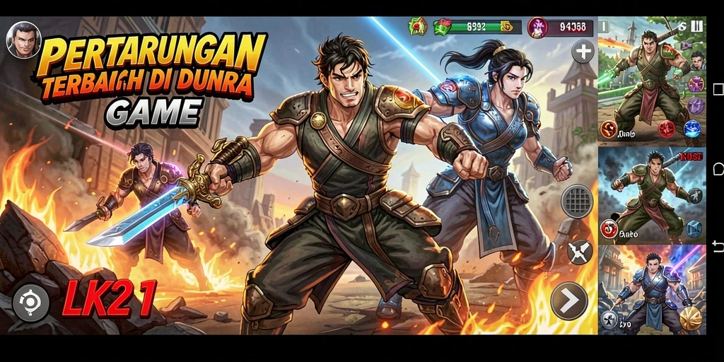 Tampilan menyeramkan saat karakter bertarung di arena.