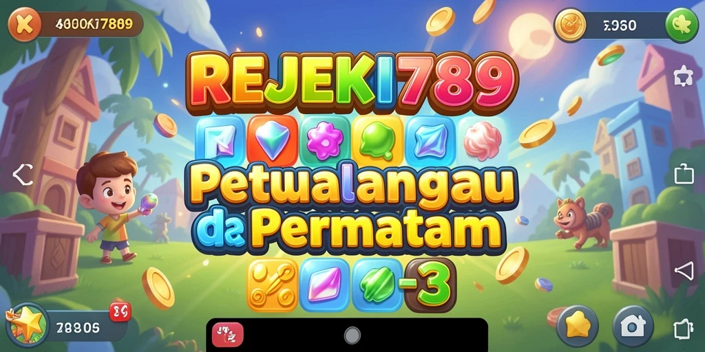 Tampilan gameplay seru dalam REJEKI789 dengan permata berwarna.