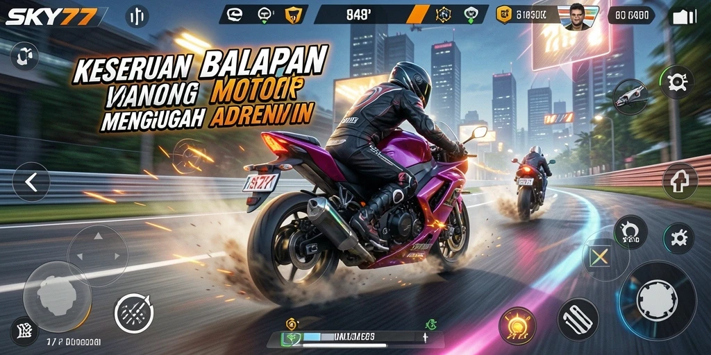 Tampilan menakjubkan dari balapan motor di SKY77.