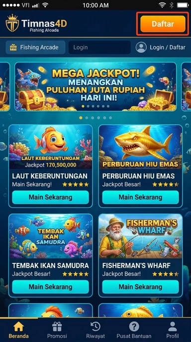 Tampilan utama aplikasi timnas4d dengan berbagai pilihan aplikasi.